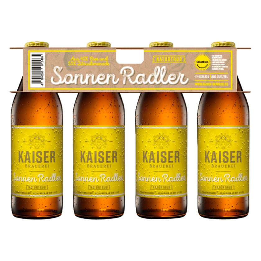 Kaiser Brauerei Sonnen Radler naturtrüb 4x0,33l